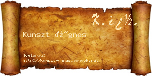 Kunszt Ágnes névjegykártya