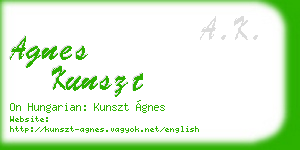 agnes kunszt business card
