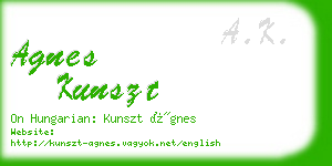 agnes kunszt business card